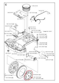 Preview: Radkappe Hinterrad (Radnabenkappe) für Husqvarna Automower G2 – 5449052-03
