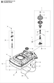 Drehrad Schnitthöhenverstellung Husqvarna AM305/310/315 – 585281401