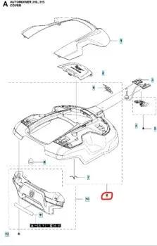 Body Kit (Body ASSY) / Gehäusekörper grau ohne Deckel