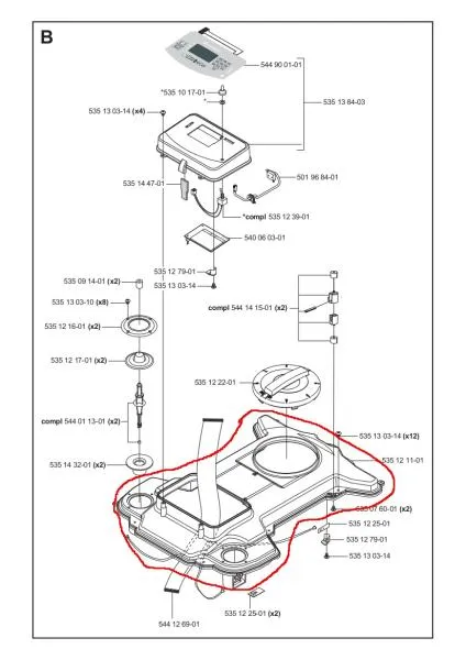 Husqvarna Automower G2 / Solar Hybrid Gehäusehälfte Oberteil (Rahmen Set Upper) – MPN 5064940-01