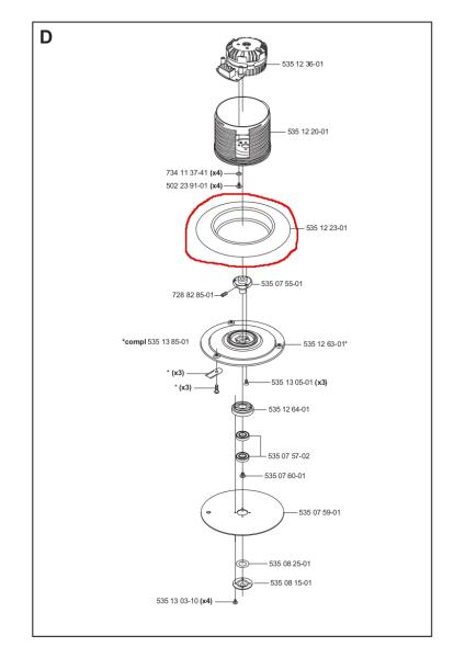 Gummigamasche/Dichtung Messerscheibe G2 (Automower 220AC) – 5351223-01
