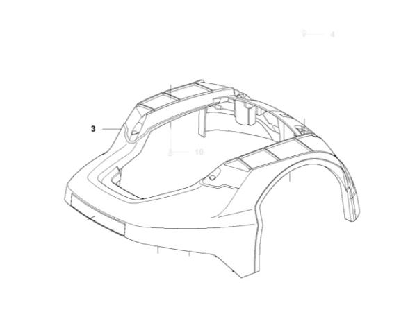 Husqvarna Automower Gehäuse / Main Body Kit mit Magneten & Warnaufkleber