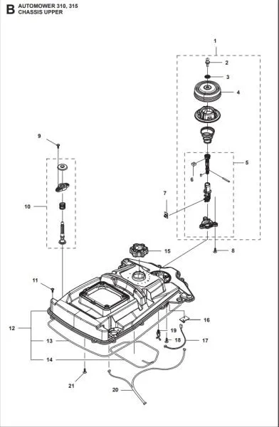 Drehrad Schnitthöhenverstellung Husqvarna AM305/310/315 – 585281401